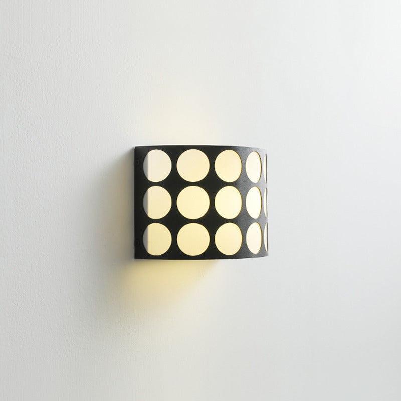 Scandinavian Cylinder Dot Fabric Iron LED Wall Sconce Lamp