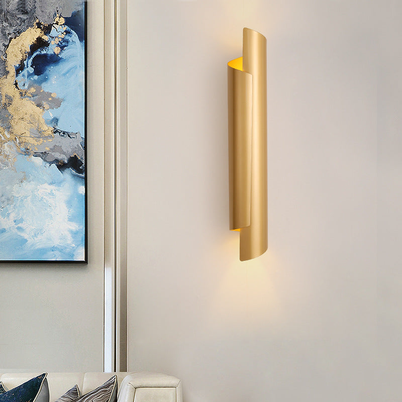 Irregular Cylinder Metal 2-Light Wall Sconce Lamp