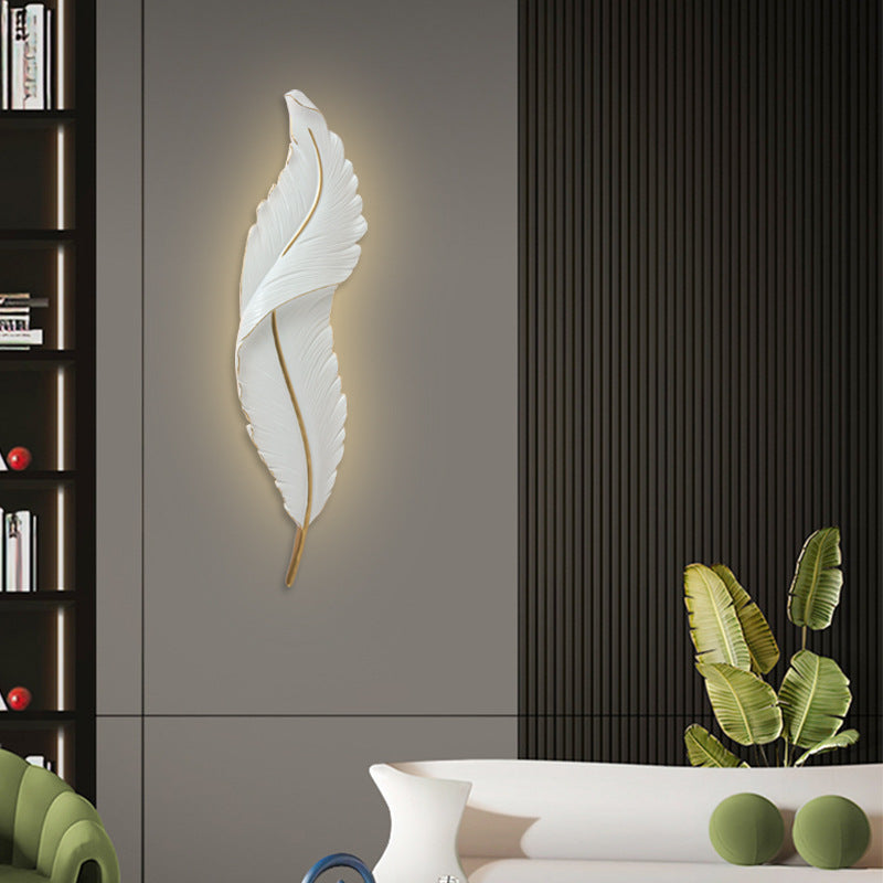 Resin Peacock Feather LED Waterproof Wall Sconce Lamp