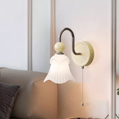 French Round Ball Iron Glass 1-Light Wall Sconce Lamp