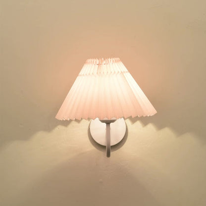 Mushroom Curved Rod Iron Fabric 1-Light Wall Sconce Lamp