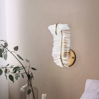 Creative Leaf Iron Glass 1/2 Light Wall Sconce Lamp