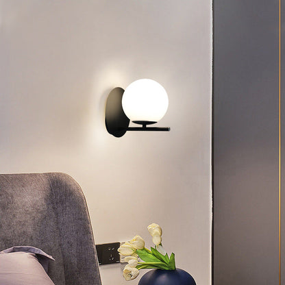 Scandinavian Round Ball Iron Glass 1-Light Wall Sconce Lamp