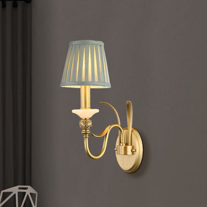 French Cone Copper Curved Arm 1//2 Light Wall Sconce Lamp