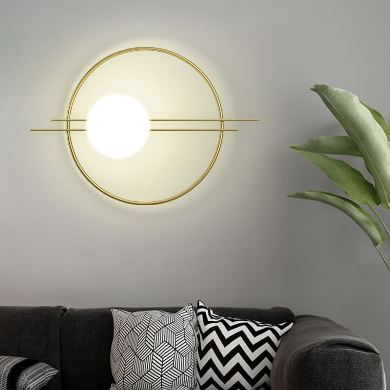 Nordic Circle Ring Glass Ball 1-Light Wall Sconce Lamp