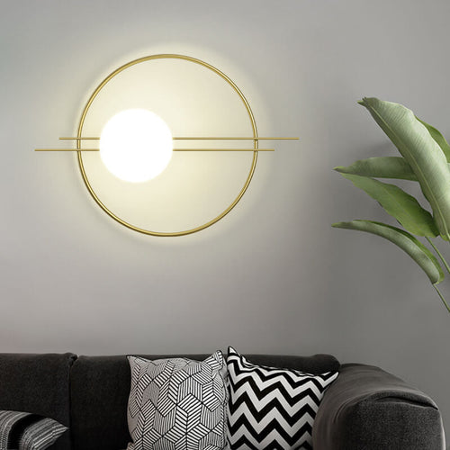 Nordic Circle Ring Glass Ball 1-Light Wall Sconce Lamp