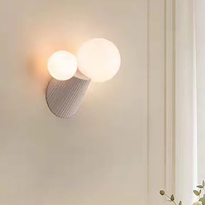 Round Table Orb Resin PE 2-Light Wall Sconce Lamp
