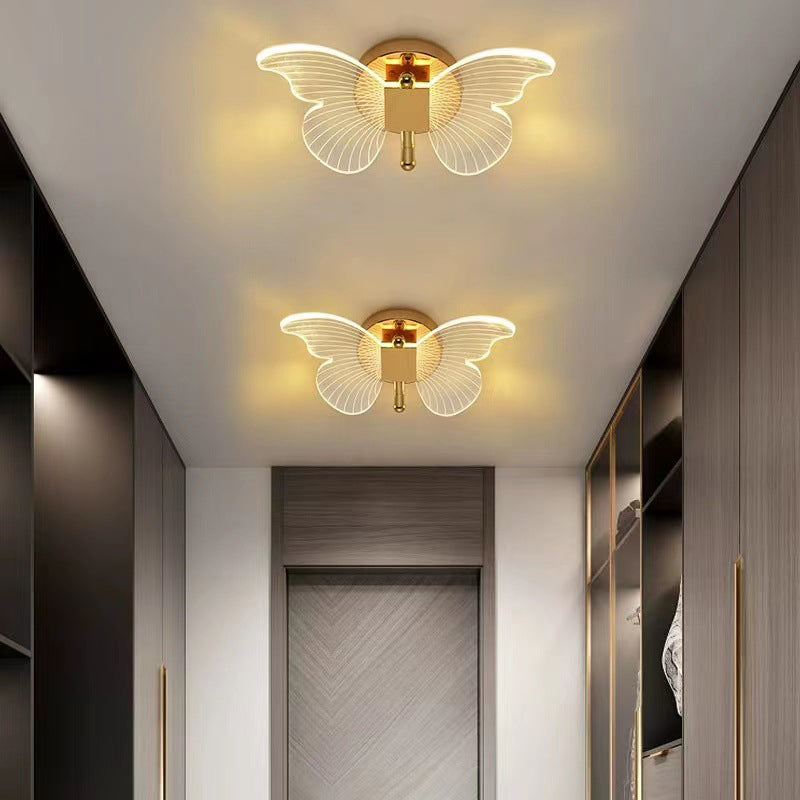 Minimalist Butterfly Metal Acrylic LED Wall Sconce Lamp