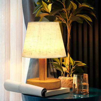 Contemporary Fabric Wood Table Lamp