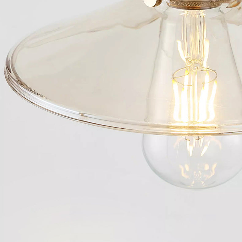Traditional Round Wood Iron Glass 1-Light Wall Sconce Lamp