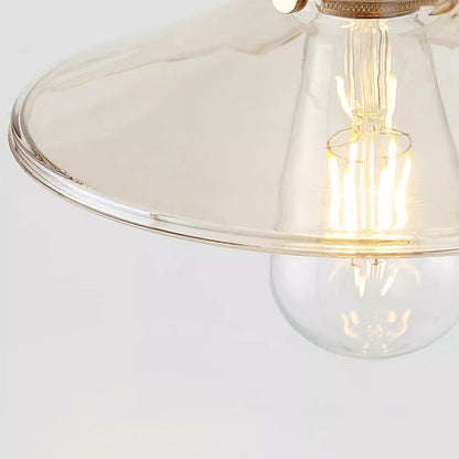 Traditional Round Wood Iron Glass 1-Light Wall Sconce Lamp