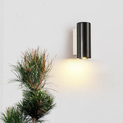 Waterproof Cylinder Marble 1-Light Wall Sconce Lamp