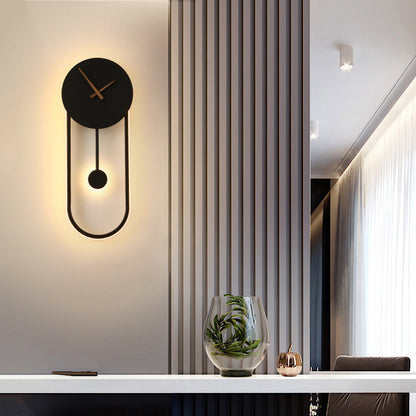 Scandinavian Clock Shape Iron Acrylic LED Wall Sconce Lamp