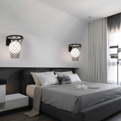 Deco Iron Glass Basketball Hoop 1-Light Wall Sconce Lamp