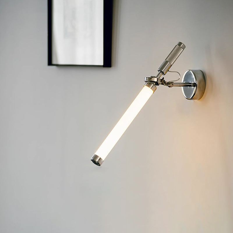 Minimalist Cylindrical Iron Glass LED Wall Sconce Lamp