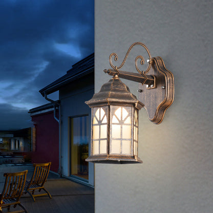 Solar Glass Cylinder House 1-Light Wall Sconce Lamp