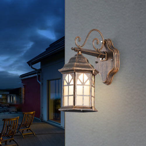 Solar Glass Cylinder House 1-Light Wall Sconce Lamp