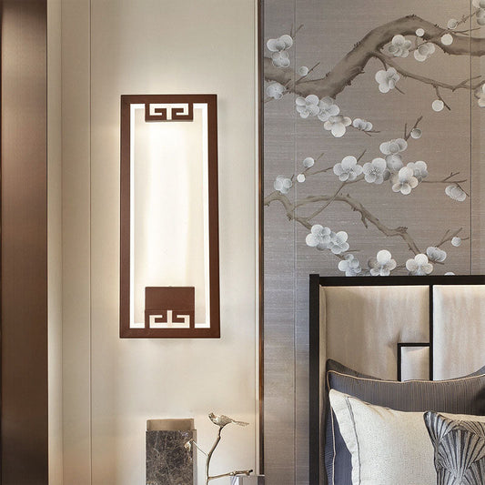Chinese Lotus Leaf Iron Acrylic LED Wall Sconce Lamp
