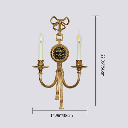 French Cylinder Sconce Full Brass 2-Light Wall Sconce Lamp