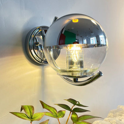 Simplicity Spherical Glass Shade 1-Light Wall Sconce Lamp