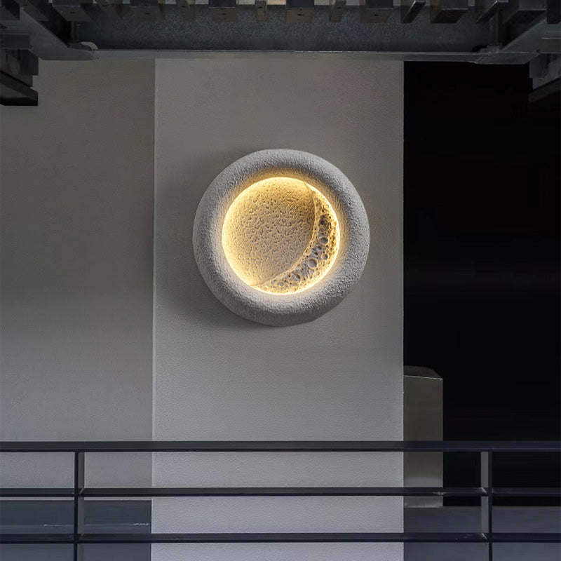 Waterproof Round Moon Warm Light LED Wall Sconce Lamp