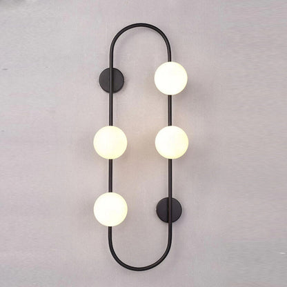 Nordic Glass Ball Oval Ring 2/4/6-Light Wall Sconce Lamp