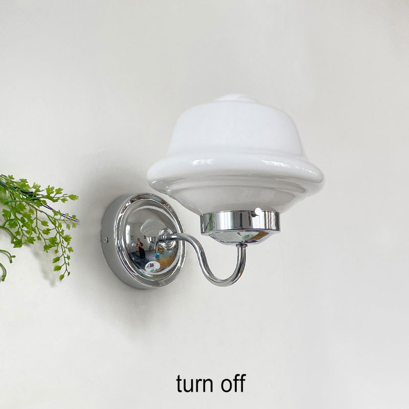 Retro Round Clouds Iron Glass 1-Light Wall Sconce Lamp