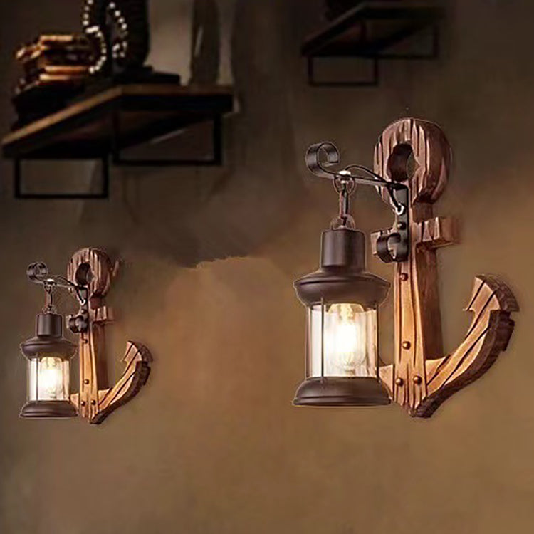 Distressed Cylindrical Glass Shade 1-Light Wall Sconce Lamp