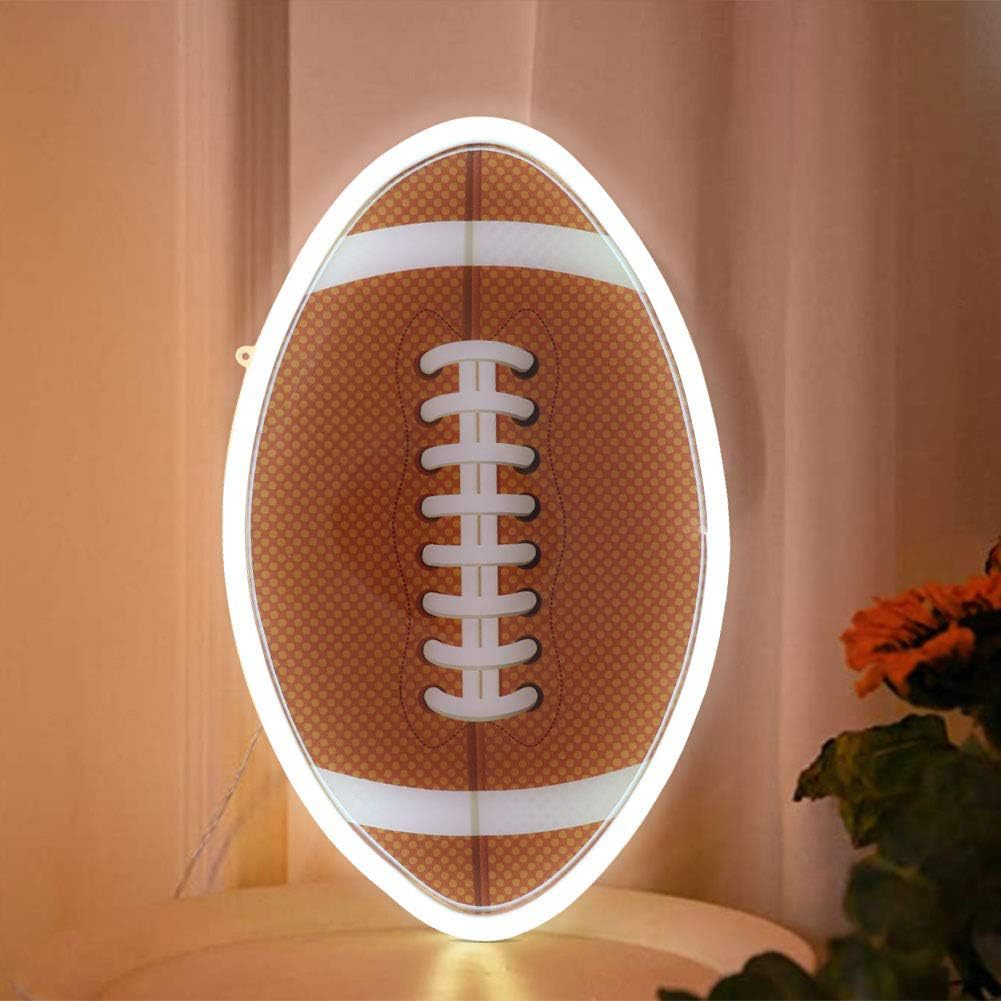 Football Shape Acrylic LED Neon Light Wall Sconce Lamp