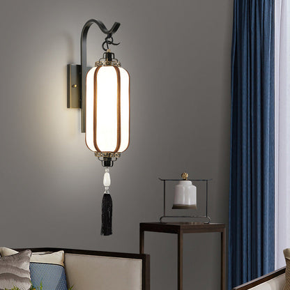 Chinese Copper Lantern Design 1-Light Wall Sconce Lamp