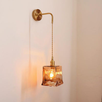 Eclectic Brass Iron Geometric 1-Light Wall Sconce Lamp