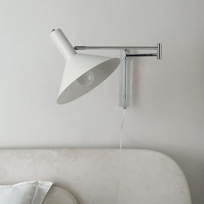 Round Tapered Iron 1-Light Retractable Wall Sconce Lamp