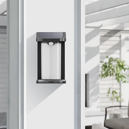 Solar Cylinder Shade LED Human Sensor Wall Sconce Lamp