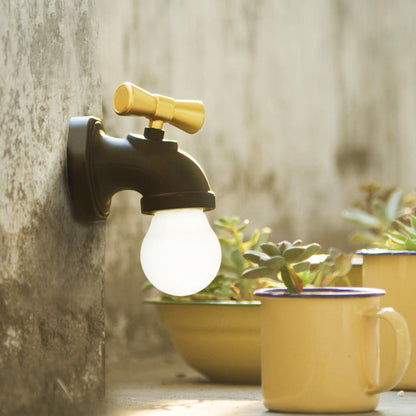 Creative Faucet ABS PC USB LED Night Light Wall Sconce Lamp