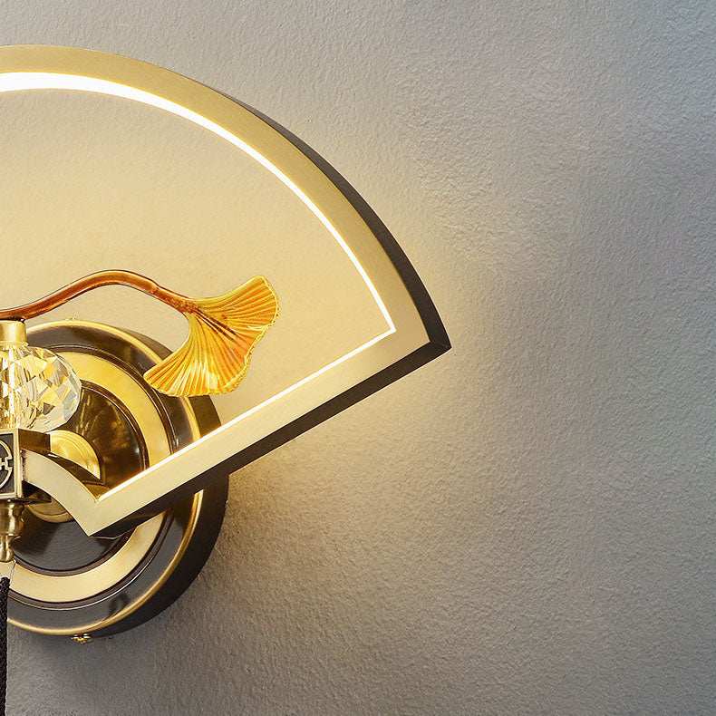 Chinese Copper Magnesium Acrylic LED Wall Sconce Lamp