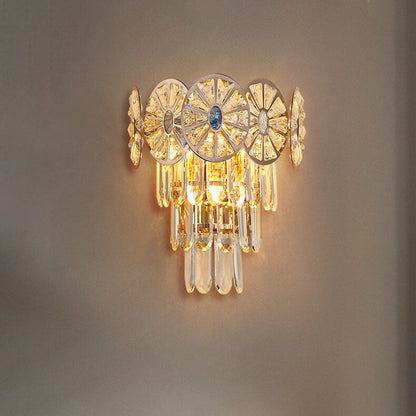 Luxury Rhombus Crystal Shell 3-Light Wall Sconce Lamp