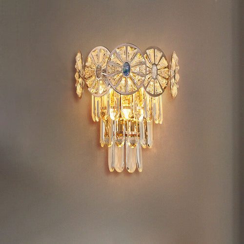 Luxury Rhombus Crystal Shell 3-Light Wall Sconce Lamp