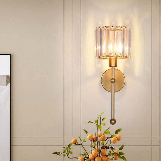 Light Luxury Crystal Long Arm 1-Light Wall Sconce Lamp