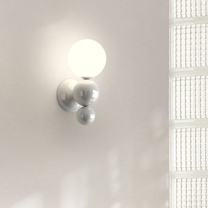 French Pearl Shape Plastic Iron 1-Light Wall Sconce Lamp