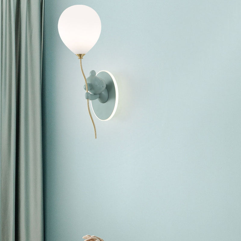 Cartoon Balloon Iron Resin Glass 1-Light Wall Sconce Lamp