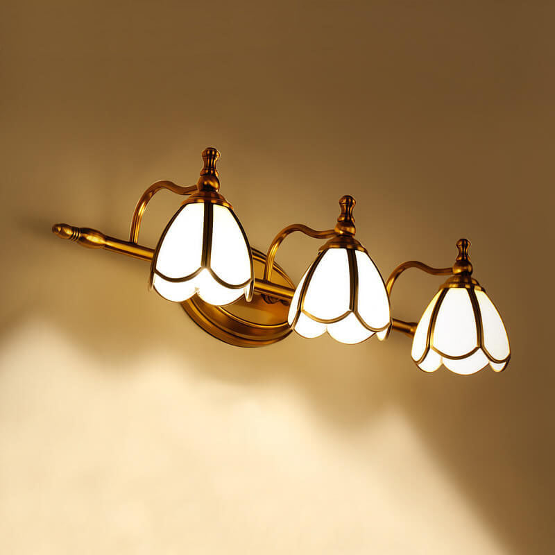 Light Iron Copper Glass LED Vanity Light Wall Sconce Lamp