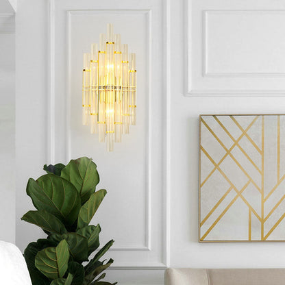 Crystal Column Rechargeable 2-Light Wall Sconce Lamp