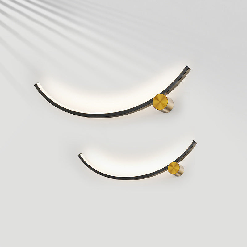 Minimalist Arc Aluminum Strip Acrylic LED Wall Sconce Lamp