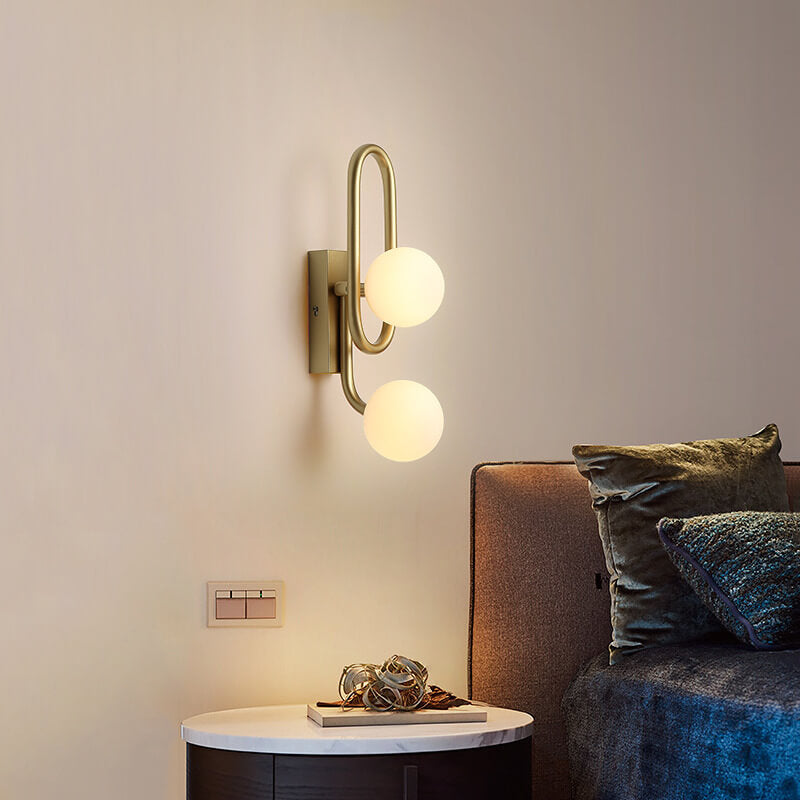 Light Luxury Iron Gold Magic Bean 2-Light Wall Sconce Lamp