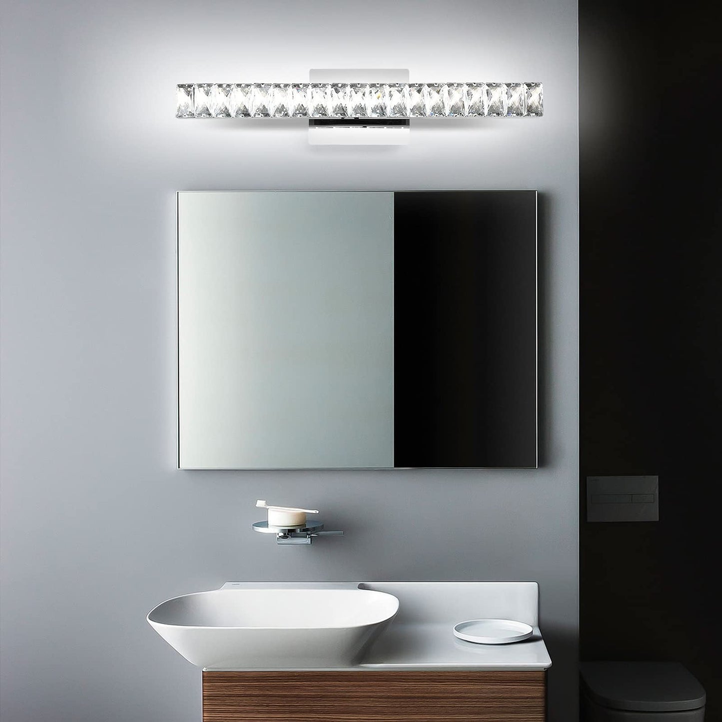 Strip Steel Crystal LED Wall Sconce Lamp Vanity Light