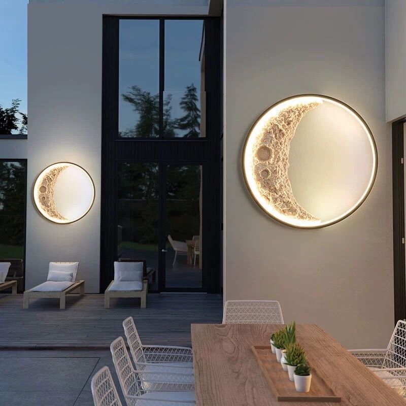 Modern Art Deco Round Metal Resin LED Wall Sconce Lamp