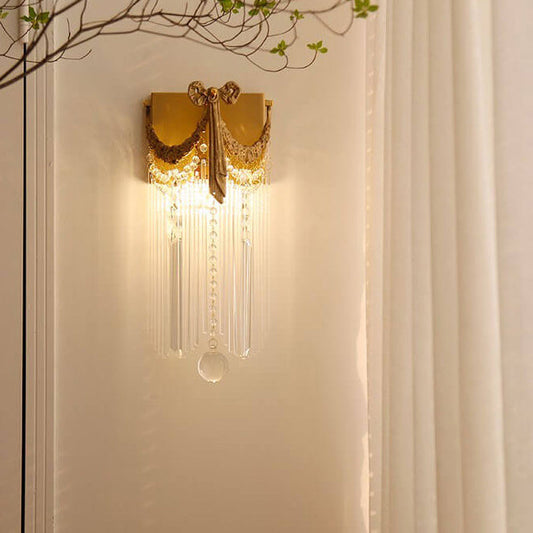 French Square Bow Tie Design 1-Light Wall Sconce Lamp