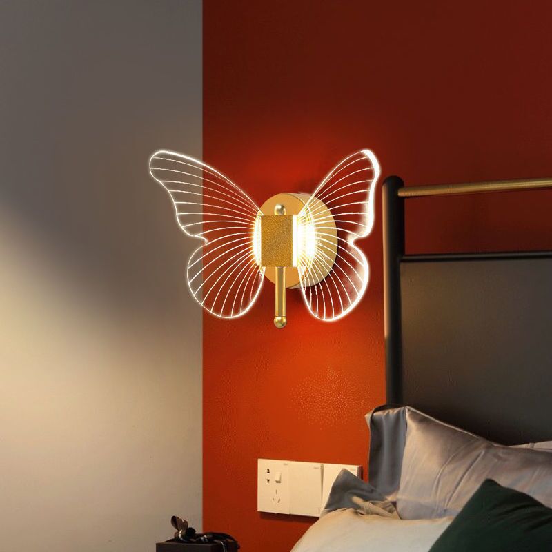 Creative Butterfly Acrylic Iron LED Wall Sconce Lamp