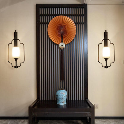 Classical Iron Frame Square Round 1-Light Wall Sconce Lamp