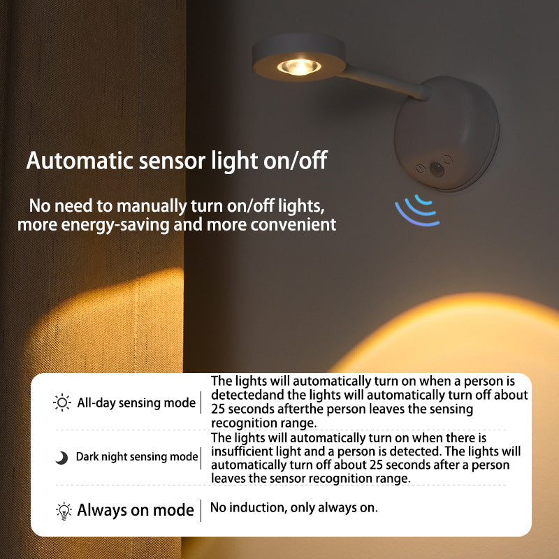 Simplicity LED Rechargeable Motion Sensor Wall Sconce Lamp